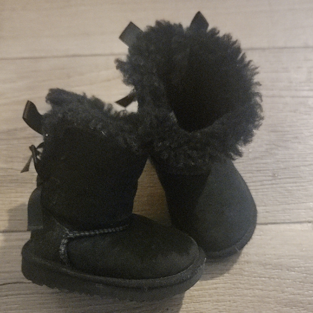 UGG Black Furry Infant Boots